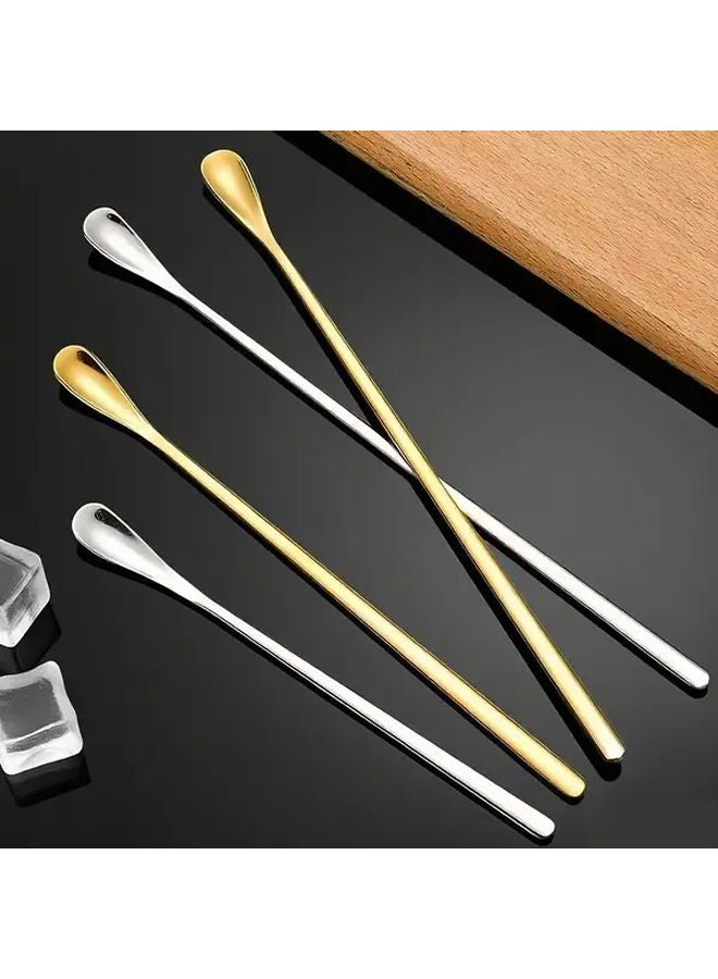 Golden 3pcs Long Handle Cocktail Stirring Spoons 304 Stainless Steel 8 9 Inches - Image 1